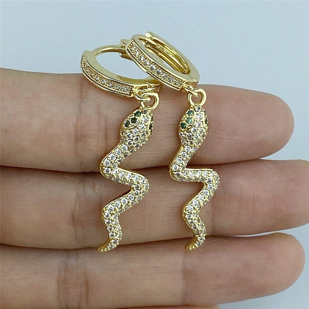 Boucles d'oreilles élégantes en serpentine scintillante