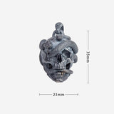 Porte Clé Argent 925 Tête De Mort