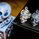 porte clé argent forme tête de mort