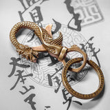 Porte Clé Dragon chinois laiton