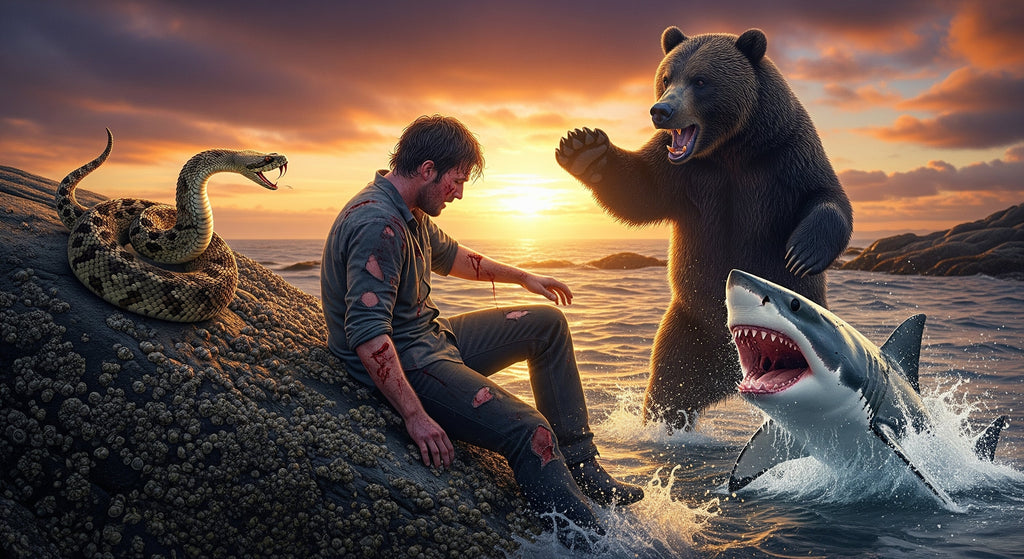 Dylan McWilliams : Attaqué par un Serpent, un Ours et un Requin