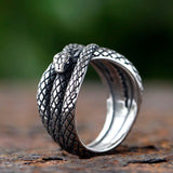 Chevalière Serpent <br> Ouroboros (Acier)