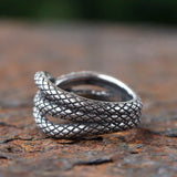 Chevalière Serpent <br> Ouroboros (Acier)