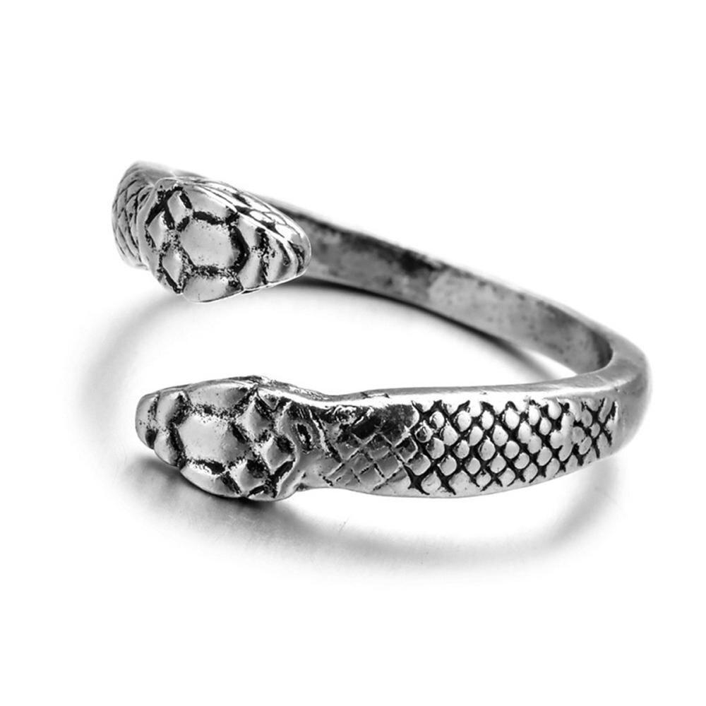 Bague Ancienne Vintage En Forme De Serpent - Métal Bronze Et Métaux Mélangés - Taille Ajustable Femme
