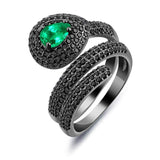 Bague Serpent Diamant Noir