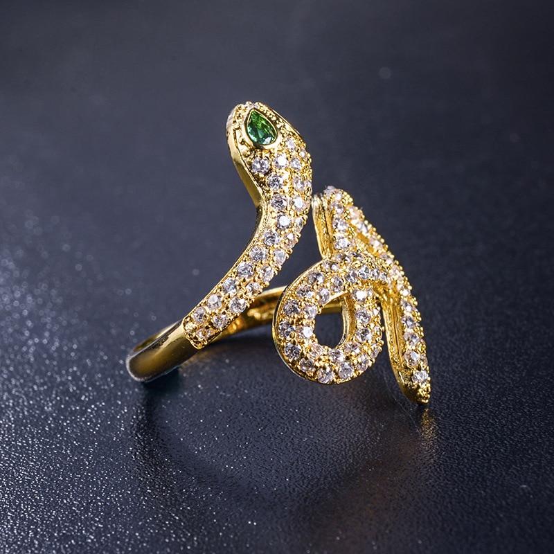 Bague Serpent En Or 333 (8 Carats) Avec Rubis - Taille Réglable Unisexe - Neuf Avec étiquettes