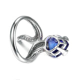 Bague Serpent <br> Zirconium Bleu (Acier)