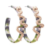 Boucles d'Oreilles Serpent <br> Cercle Reptilien (Acier)