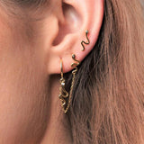 Boucle d'Oreille Serpent Chaine