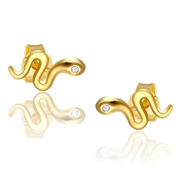 Boucle d'Oreille Serpent Clou Argent