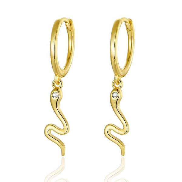 Boucle d'Oreille Serpent Plaqué Or 