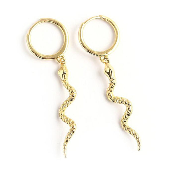 Boucle d'Oreille Serpent Pendante Argent