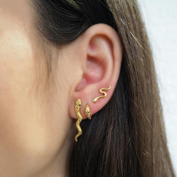 Boucle d'Oreille Serpent Or Jaune