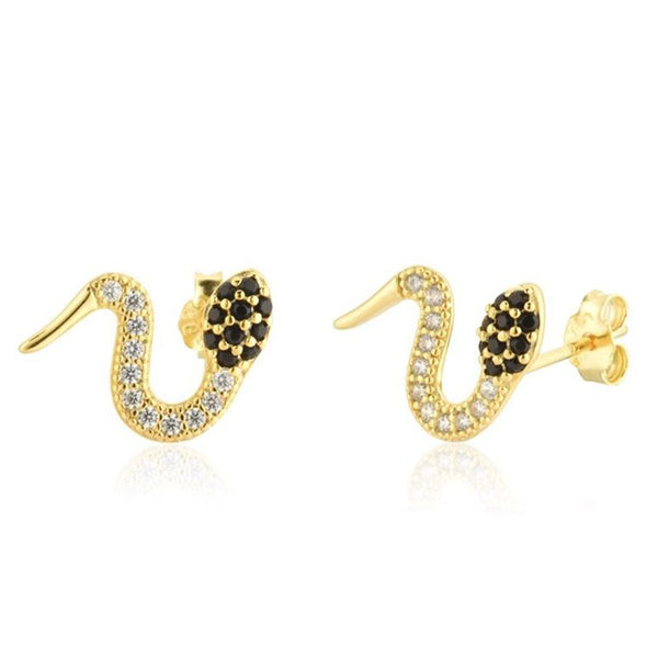 Boucles d'Oreilles Serpent Strass Parsemés