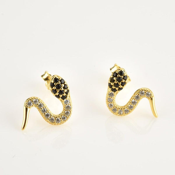 Boucles d'Oreilles Serpent Strass Parsemés