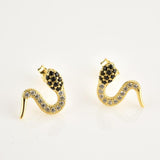 Boucles d'Oreilles Serpent Strass Parsemés