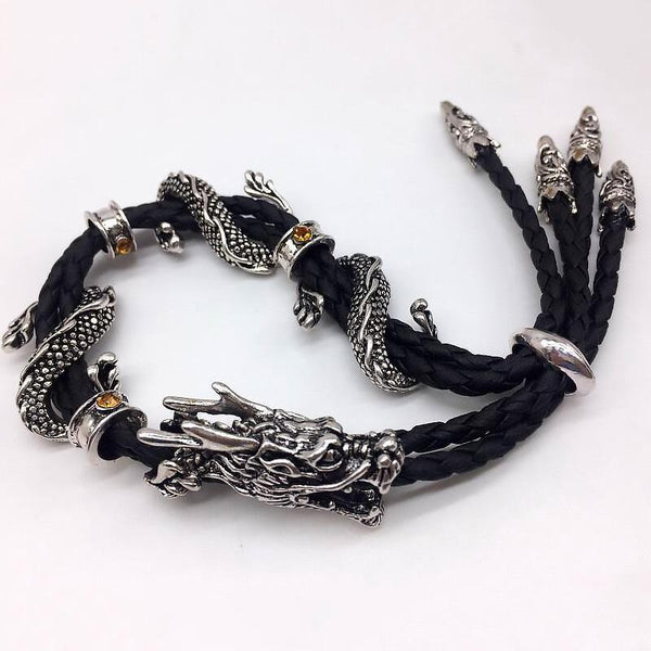 bracelet dragon chinois cuir