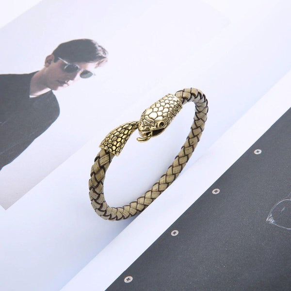 bracelet cuir serpent