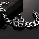 bracelet serpent acier homme
