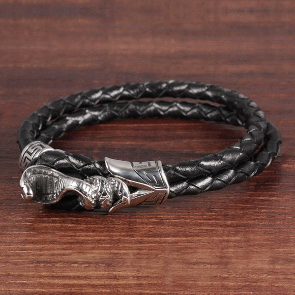 bracelet cuir homme serpent