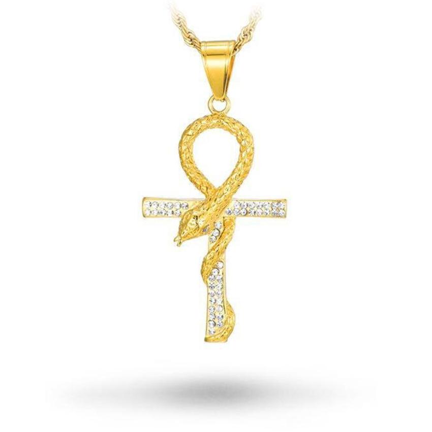 FaithHeart Chaîne serpent en acier inoxydable/plaqué or 18 carats pour FaithHeart Chaîne serpent en acier inoxydable/plaqué or 18 carats pour