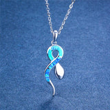 Collier Serpent <br> Opale Bleue (Argent)