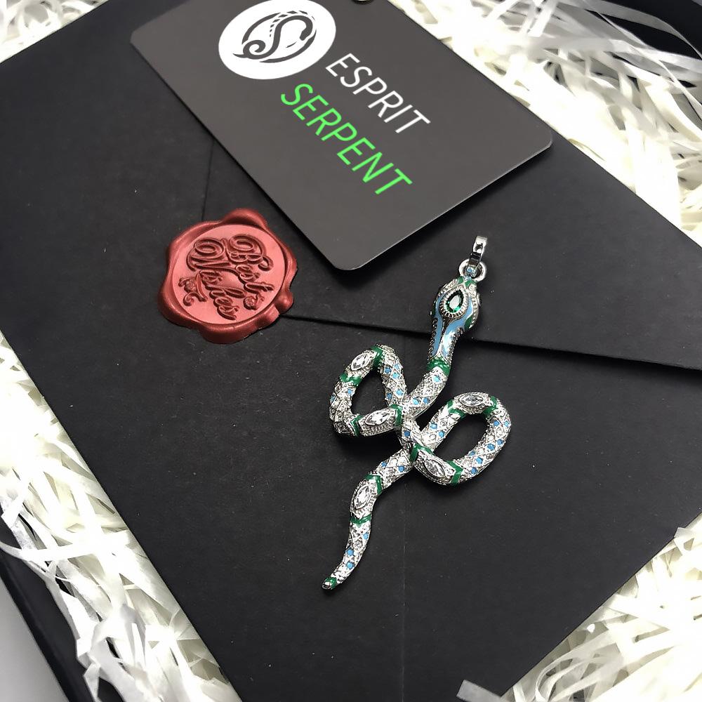 Pendentif Serpent En Argent 925 Strass - Poids 6,33 G - Dimensions 2,5 X 1,2 Cm - Occasion