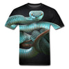 t shirt serpent bleu 3d