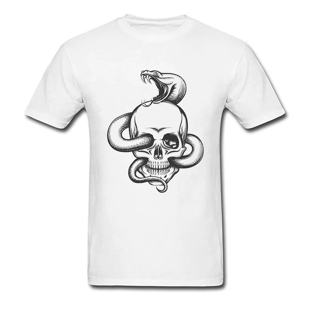 T-shirt Homme Serpent, Blanc, Motif Serpent, Taille L, Neuf